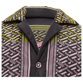 Versace-Versace La Greca Graffiti Medusa Smiley Padded Coat-Green