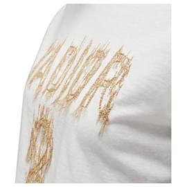 Dior-Christian Dior J'adior 8 Lurex Embroidery Cotton Linen Tshirt-White