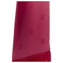 Fendi-Fendi silk FF monogram jacquard extra long scarf-Red
