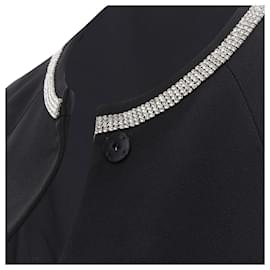 Dolce & Gabbana-Dolce & Gabbana silver crystal rhinestone collar cuff dinner jacket-Black