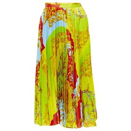 Saia midi plissada Medusa Barocco AcanthPop da Versace Multicor