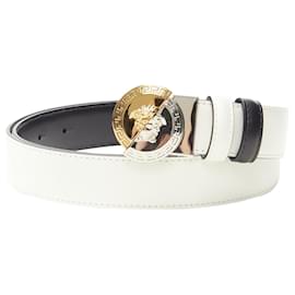Versace-Versace Demi Medusa Reversible silver coin belt-Black