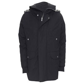Rick Owens Larry Jumbo Parka chained goose down padded puffer Black