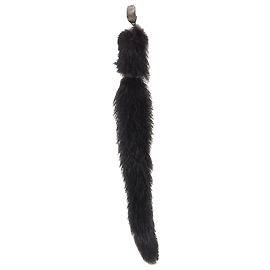 Brinco de declaração com tassel de pele de vison Saint Laurent Preto