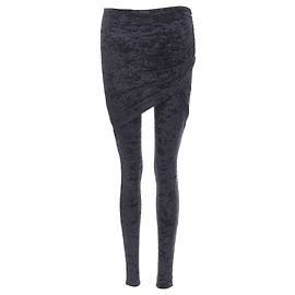 Balenciaga Demna Crushed Velvet Draped Front Legging Black