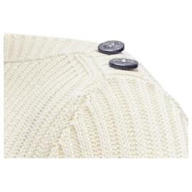 Dior-Christian Dior Mariniere Nautical Sailor Stripe Logo Ribbed Top-Brown,Beige