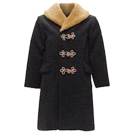 Gucci-Gucci Kids Anchor Knots Faux Shearling Teddy Coat-Black
