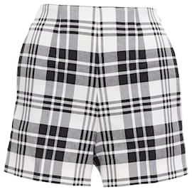 Dior-Christian Dior Checked Virgin Wool High Waisted Shorts-Black