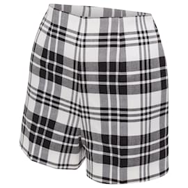 Dior-Christian Dior Checked Virgin Wool High Waisted Shorts-Black
