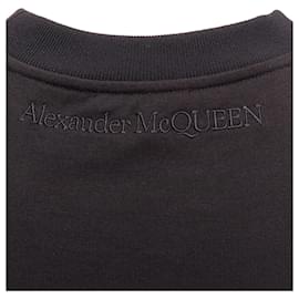 Alexander Mcqueen-Alexander Mcqueen Cold Shoulder Fit Flared Taffeta Skirt Dress-Black