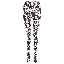 Comme Des Garcons Free Graffiti Skinny Leggings Black