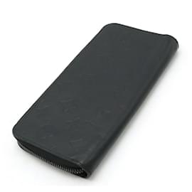 Louis Vuitton-Louis Vuitton Monogram Shadow Zippy Wallet Black-Black