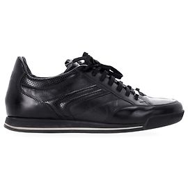 Tênis baixos Ermenegildo Zegna em couro preto Preto