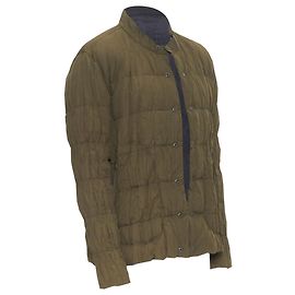 Wendbare gepolsterte plissierte Jacke mit Reißverschluss von Issey Miyake Grün
