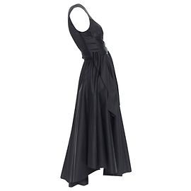Tibi Baumwollkleid mit einem Schulter, asymmetrischer Faltenrock Schwarz