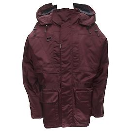 Giacca da sci trapuntata con cappuccio oversize Balenciaga Demna Rosso Bordò