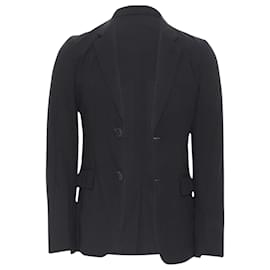 Comme Des Garcons-Comme Des Garcons check rubber buttons blazer jacket-Black