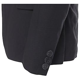 Comme Des Garcons-Comme Des Garcons check rubber buttons blazer jacket-Black