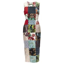Dolce & Gabbana-Dolce & Gabbana mixed grid patchwork jacquard midi dress-Multiple colors