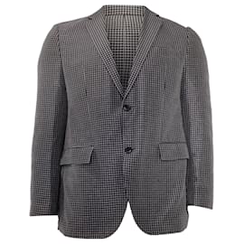 Hugo Boss-Boss Check Blazer in Blue Wool-Blue