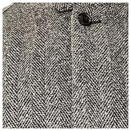 Tod's-Tod’s Herringbone Bomber Jacket in Grey Virgin Wool-Grey