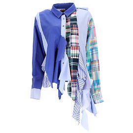 Camisa asimétrica de patchwork en algodón multicolor de Marques Almeida Multicolor