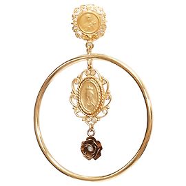 Dolce & Gabbana Brincos de argola com clip de pérolas de rosa marie da Dolce Gabbana Dourado Metálico