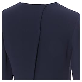 Ralph Lauren-Ralph Lauren Collection viscose crepe sleeve top-Blue,Navy blue