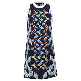Abito mini in rete decorato con perline di Peter Pilotto Nero