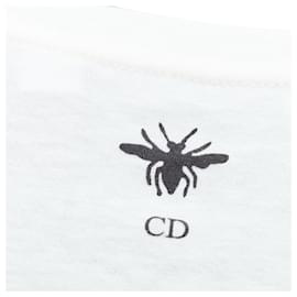 Dior-Dior Double Bird Astrology Print Cotton Linen Short Sleeve Tshirt-White,Cream