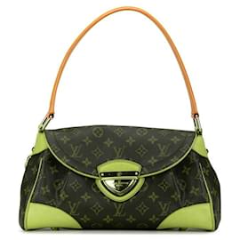 Louis Vuitton-Louis Vuitton Beverly MM Handbag Brown PVC Leather-Brown