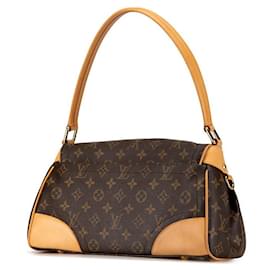 Louis Vuitton-Louis Vuitton Beverly MM Handbag Brown PVC Leather-Brown