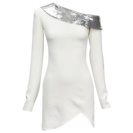 David Koma Gucci Tom Ford leather logo buckle biker jacket White