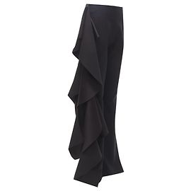 Solace London Solace cascade ruffle draped trousers pants Black
