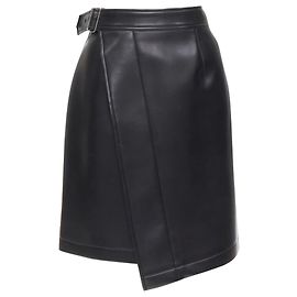 Comme Des Garcons Falda de cuero sintético con hebilla plateada de Comme Des Garçons Negro