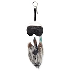 Fendi-Fendi Karl Lagerfeld Karlito fox fur hair leather bag bug char-Green