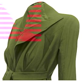 Autre Marque-Garteh Pugh shoulder padded draped hem belted jacket-Red