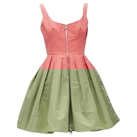 Alexander Mcqueen-Alexander McQueen taffeta zip front dress-Pink