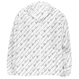 Versace-Versace Gianni Signature nylon hooded windbreaker-White