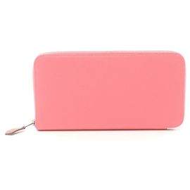 Billetera redonda de seda Azap Long de Hermès rosa Rosa