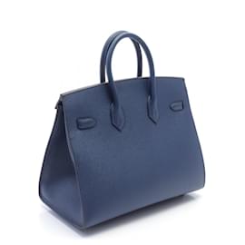 Hermès-Hermes Birkin Sellier 25 Handbag Blue-Blue