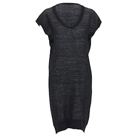 Robe à manches chauve-souris en laine mérinos superfine Yves Saint Laurent Noir