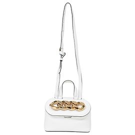 Borsa a mano piccola JW Anderson in pelle bianca Bianco Crudo