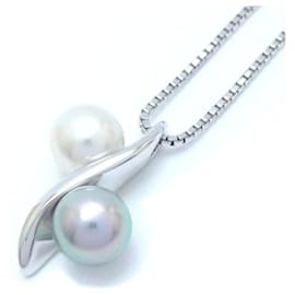 Tasaki-Collier en perles noires TASAKI K18WG or blanc-Noir