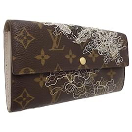 Louis Vuitton-Portefeuille long en toile Louis Vuitton-Marron