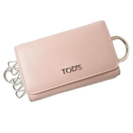 Tod's-Tod's Leather Key Case Light Pink-Pink
