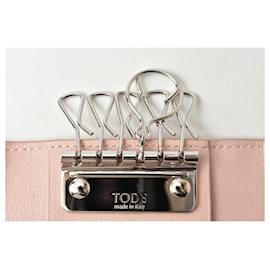 Tod's-Tod's Leather Key Case Light Pink-Pink