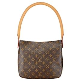 Louis Vuitton-Louis Vuitton Looping MM Shoulder Bag Brown PVC Leather-Brown