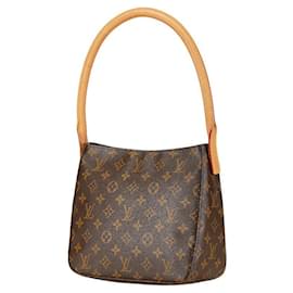 Louis Vuitton-Louis Vuitton Looping MM Shoulder Bag Brown PVC Leather-Brown