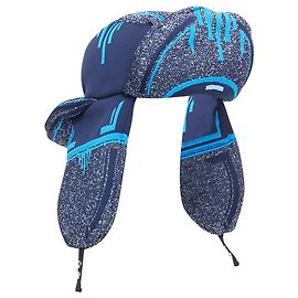 Chapéu trapper acolchoado em jacquard com logo Prada Azul